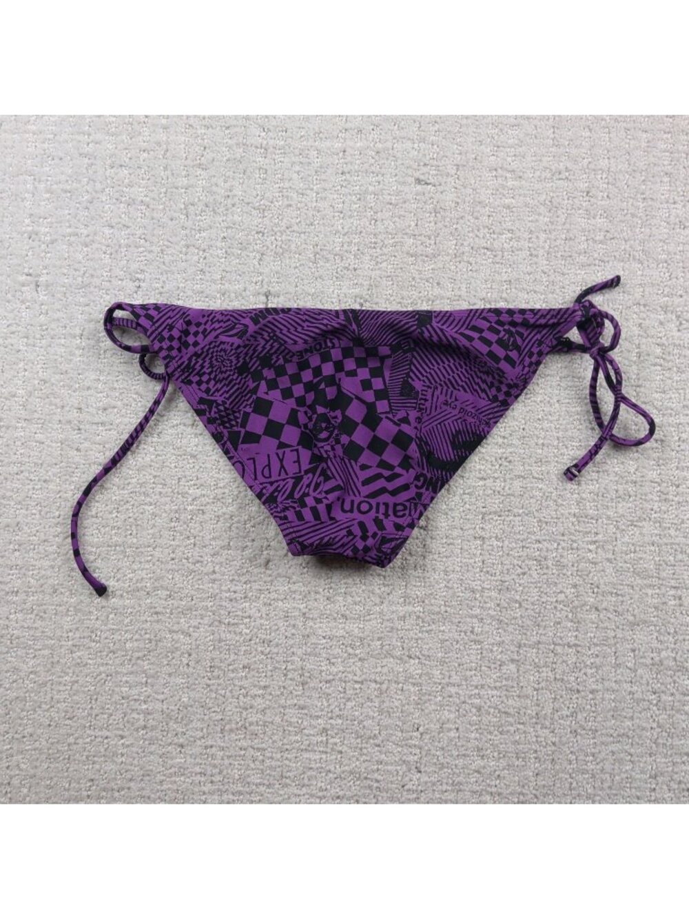 Y2K Volcom Bikini Bottom Purple Grunge Stone AOP Goth Emo Skater 2000's Wom S